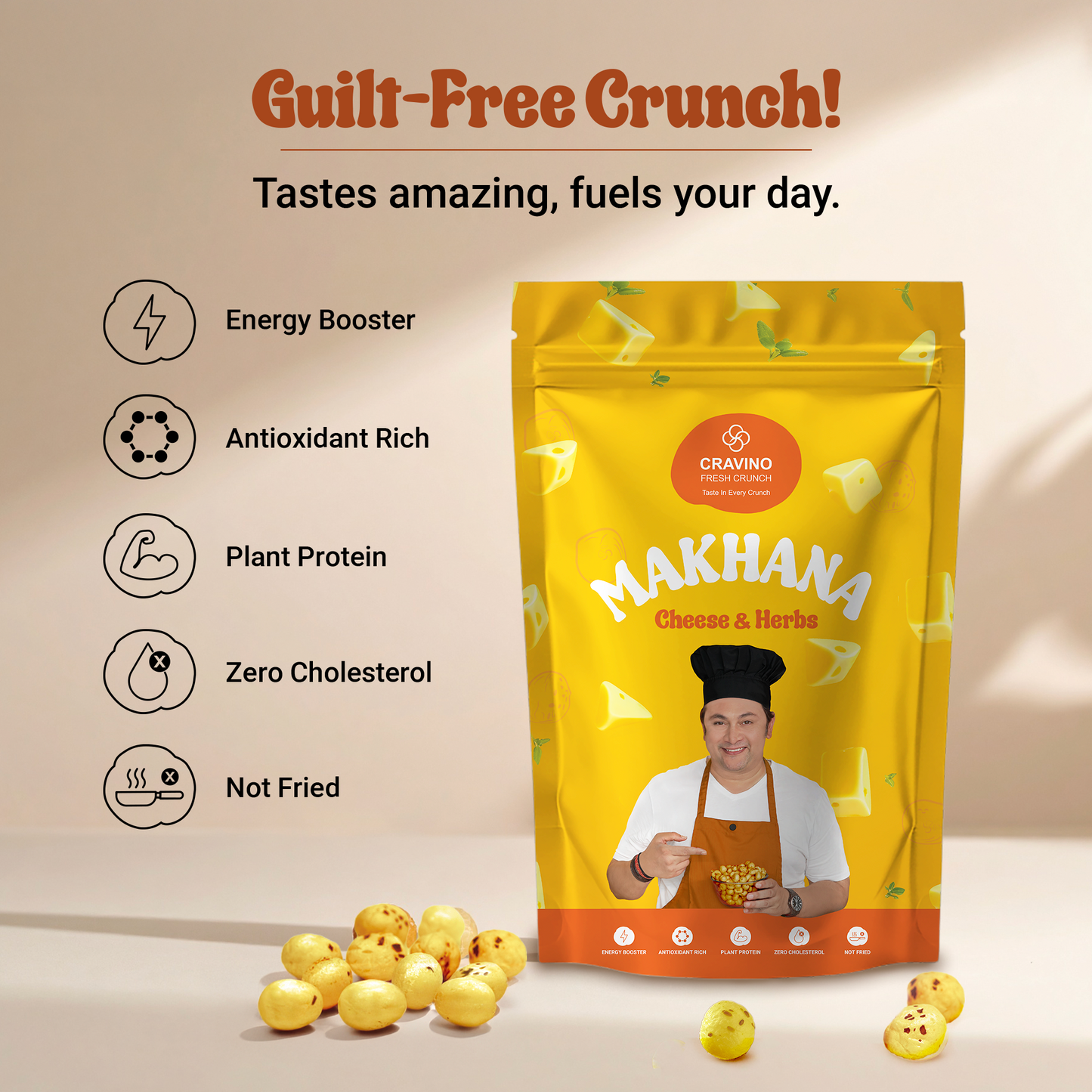 Cheese & Herbs Flavored Roasted Makhana